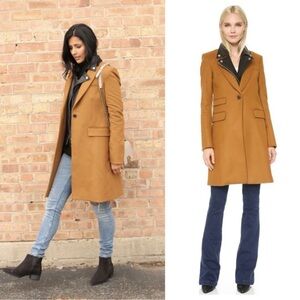 VERONICA BEARD Chesterfield Cashmere Wool Camel Dickey Coat